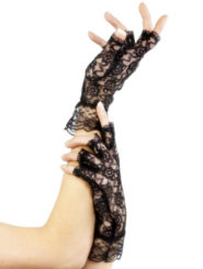 Black Fingerless Lace Gloves